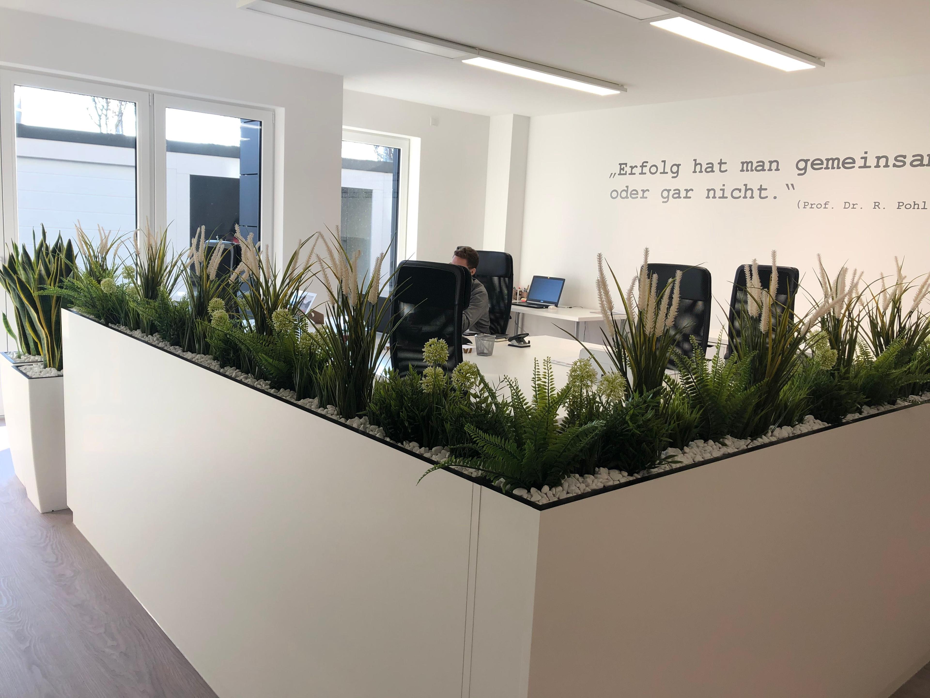 Bepflanzte Halbhohe Büro Raumtrennung