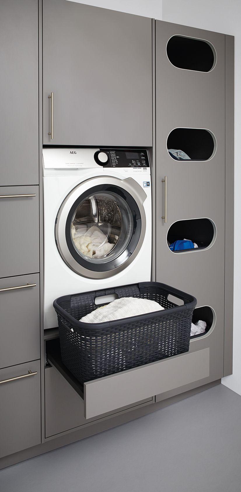 Waschmaschine integriert in Schranksystem 