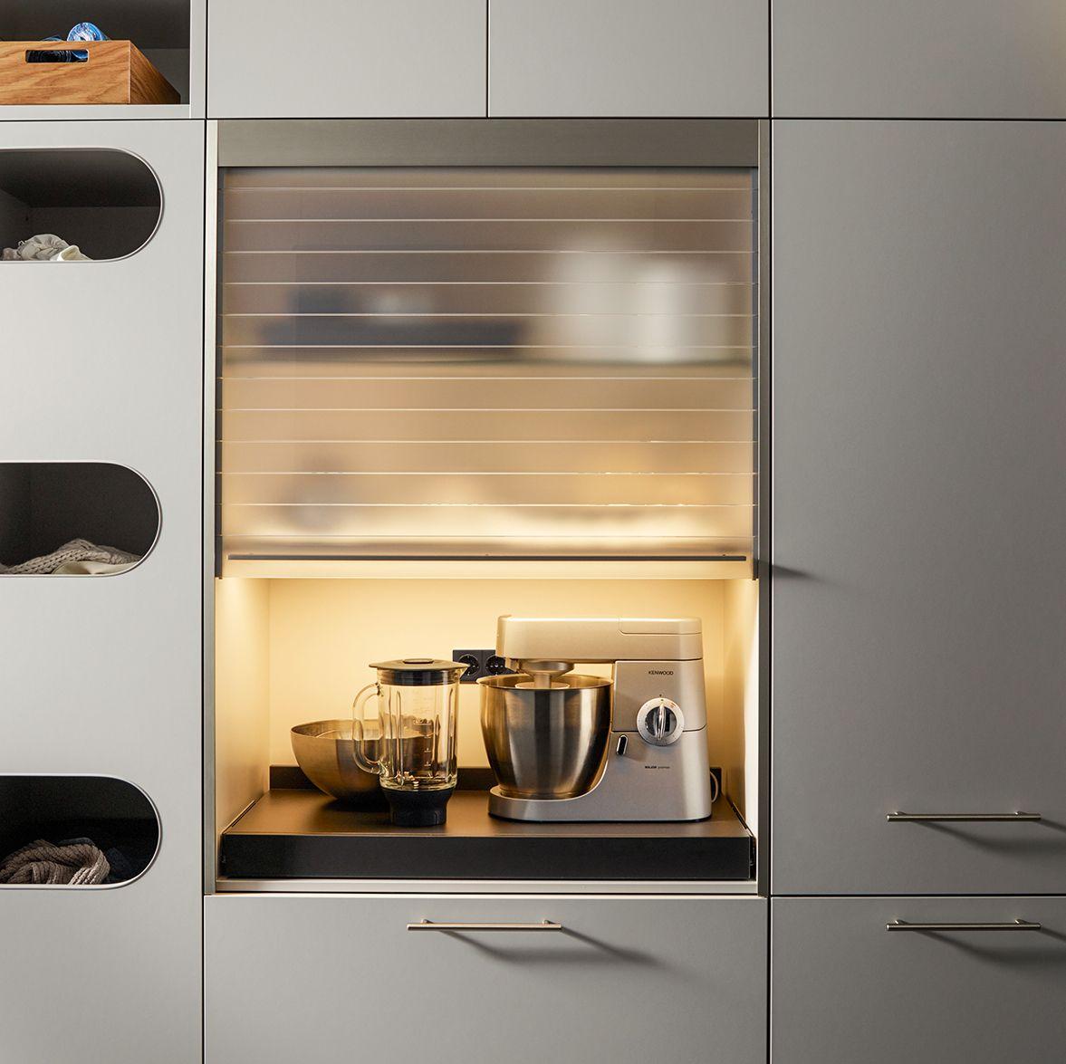 Detailansicht Hauswirtschaftsraum Aufbewahrung für Haushaltsgeräte